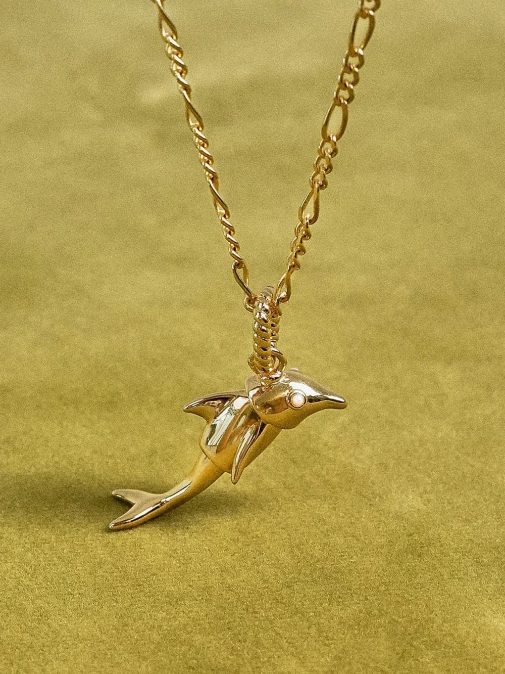 Daisy London Shrimps Dolphin Charm Necklace 18ct Gold Plate, view 5