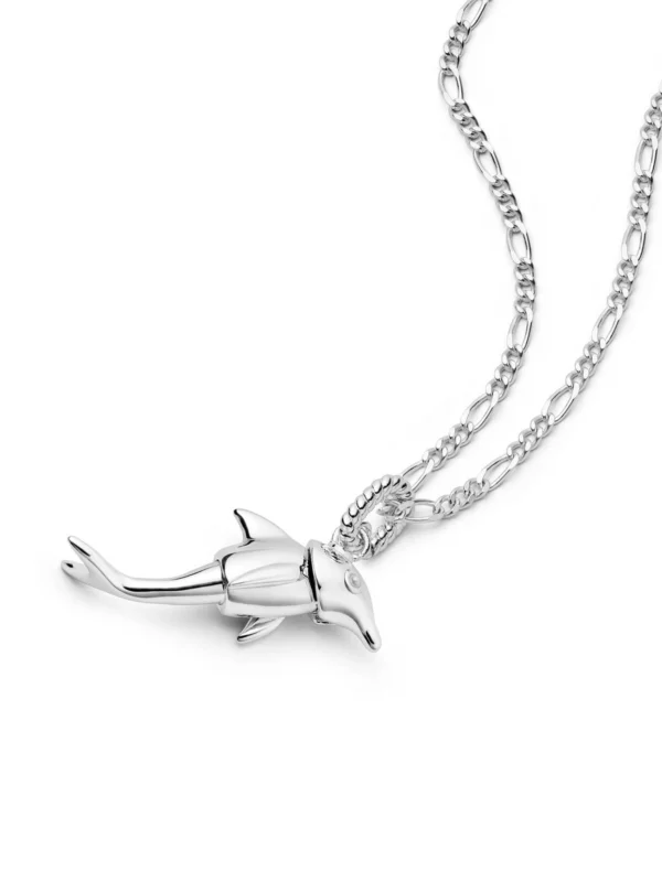 Daisy London Shrimps Dolphin Charm Necklace Silver Plate