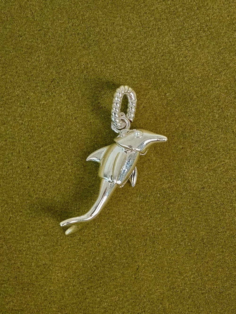 Daisy London Shrimps Dolphin Charm Silver Plate, view 2