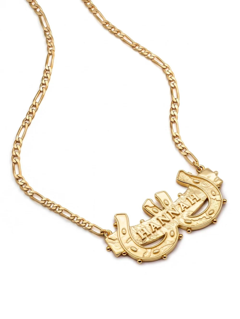 Daisy London Shrimps Double Horseshoe Personalised Necklace 18ct Gold Plate