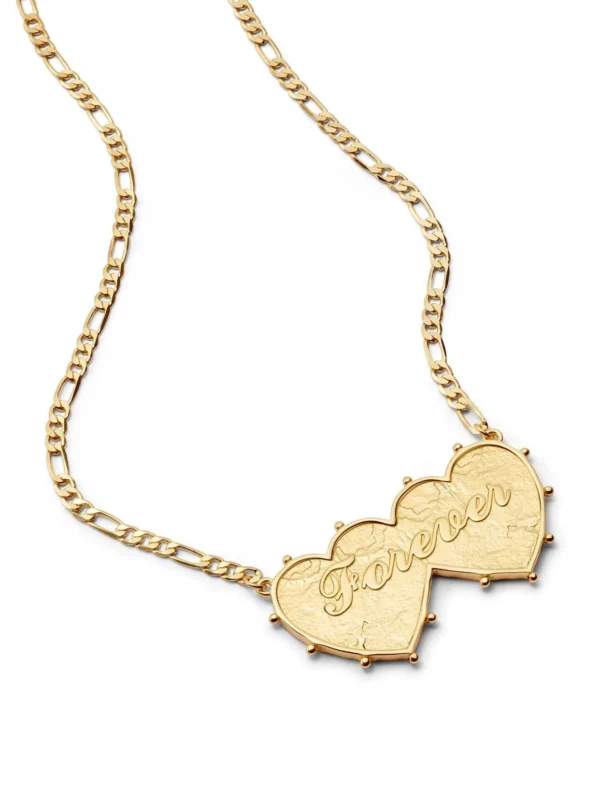 Daisy London Shrimps 'Forever' Double Heart Necklace 18ct Gold Plate