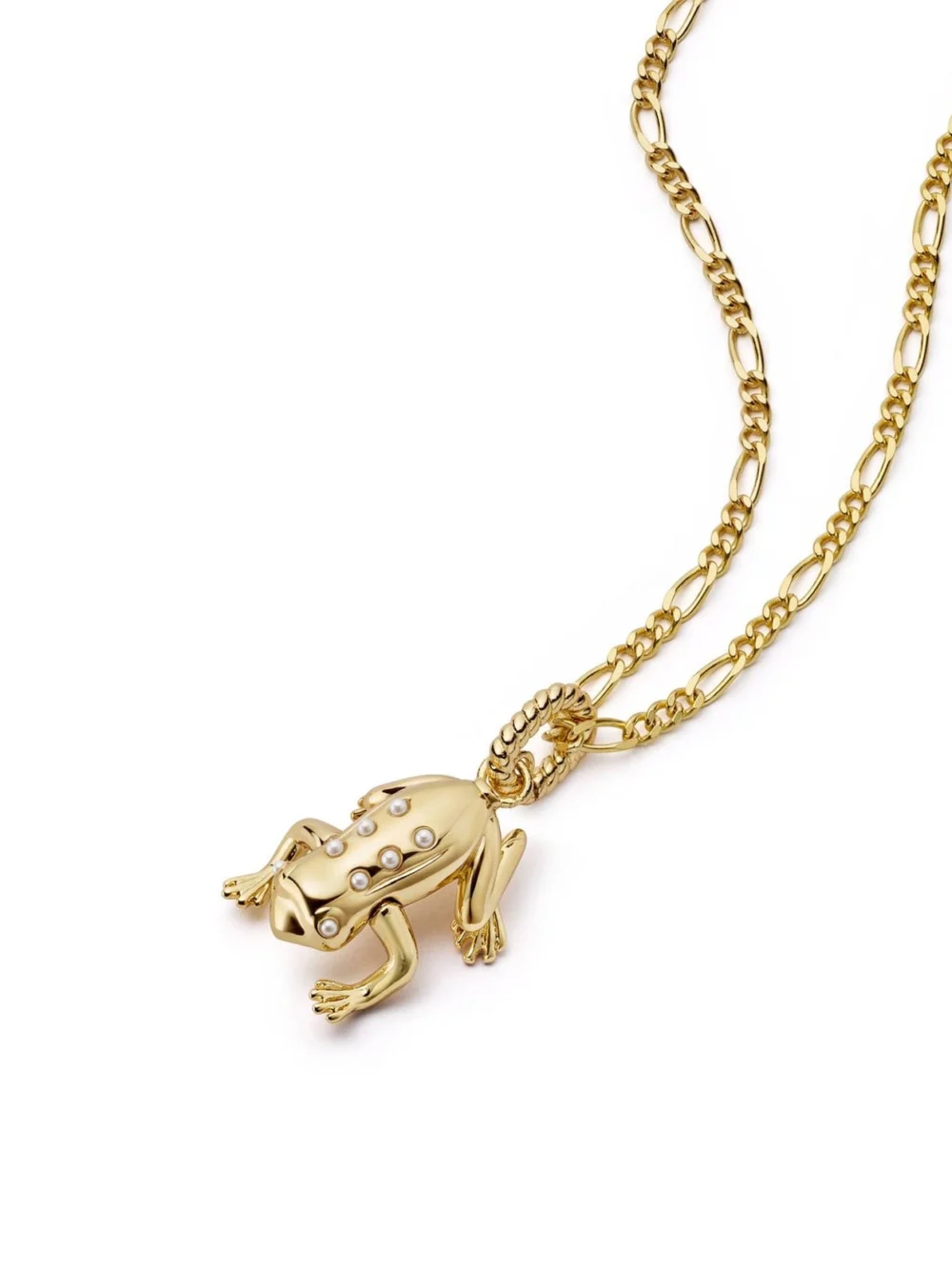 Daisy London Shrimps Frog Charm Necklace 18ct Gold Plate