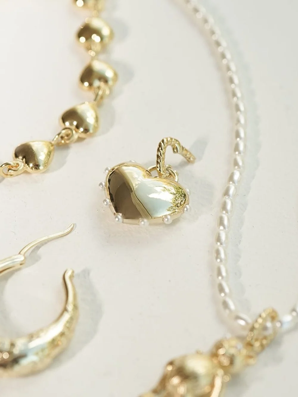 Daisy London Shrimps Heart Charm Bracelet 18ct Gold Plate, view 2