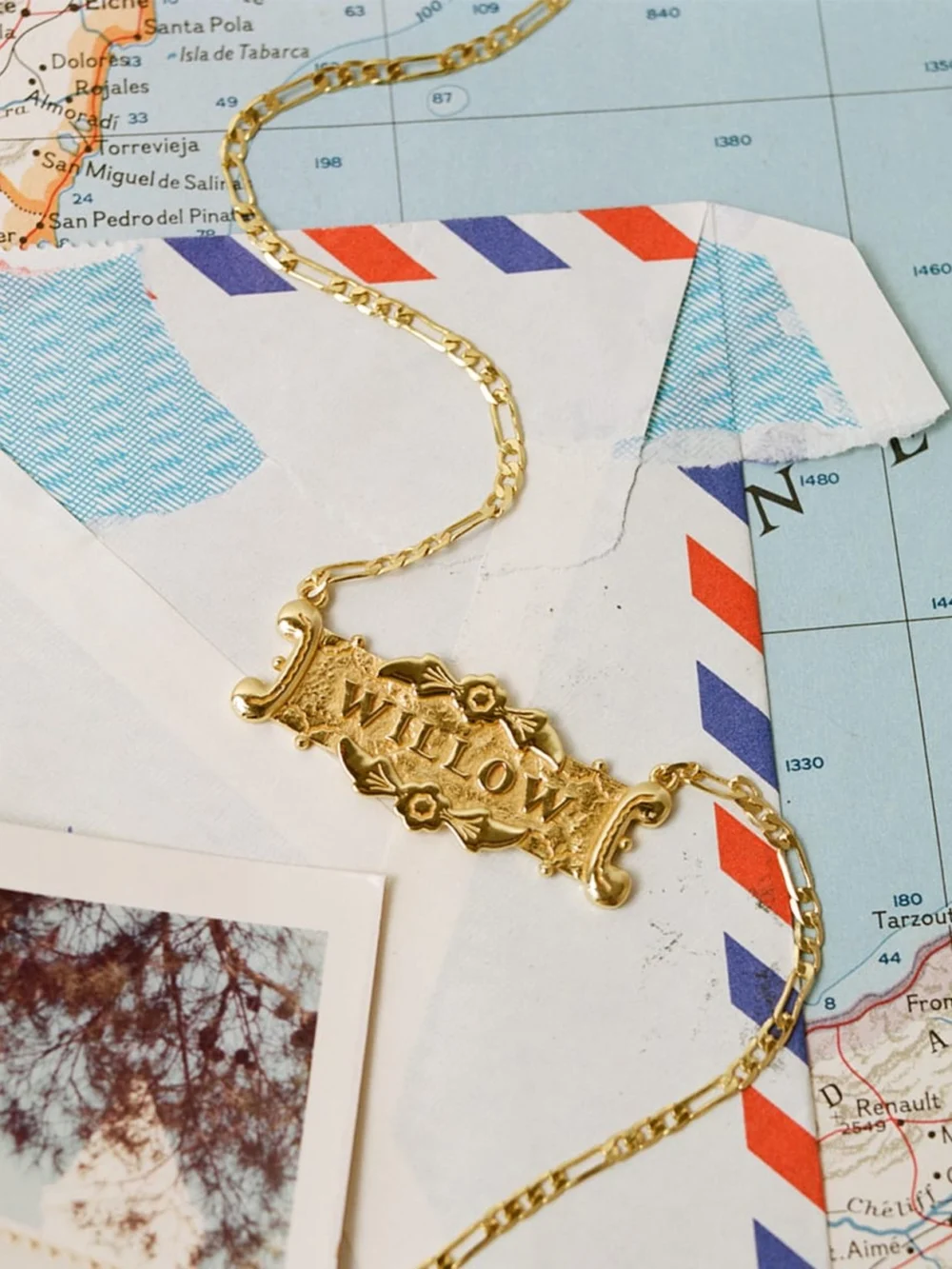 Daisy London Shrimps Ivy Personalised Necklace 18ct Gold Plate, view 2