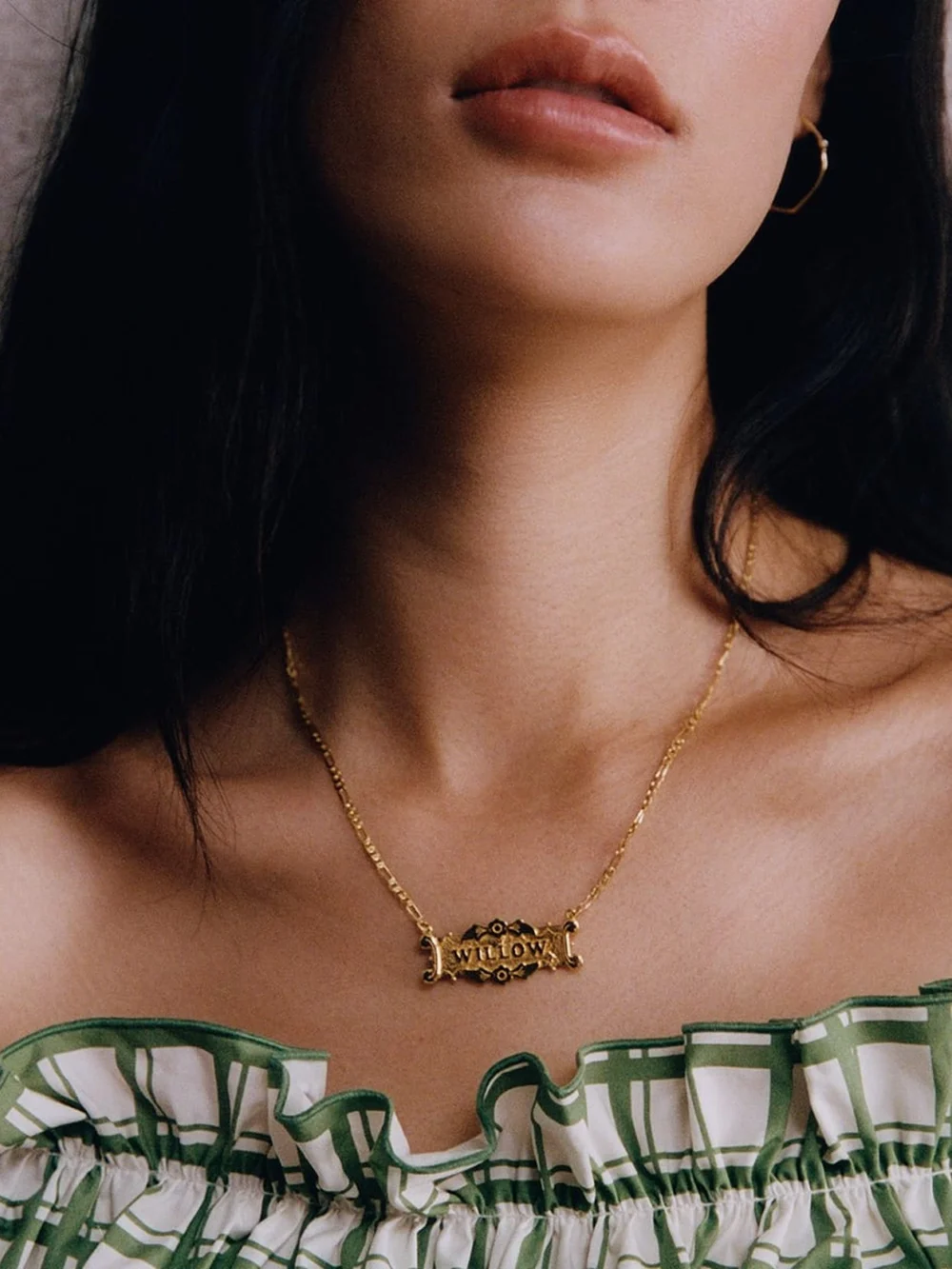 Daisy London Shrimps Ivy Personalised Necklace 18ct Gold Plate, view 3