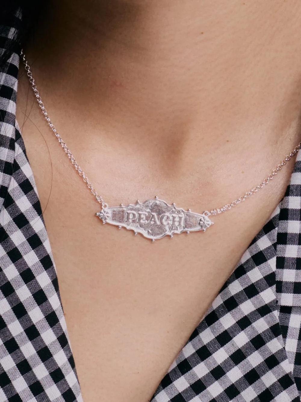 Daisy London Shrimps Keepsake Personalised Necklace Silver Plate, view 2