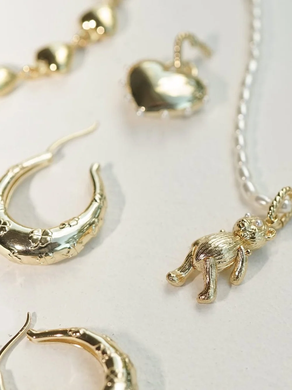 Daisy London Shrimps Lucky Horseshoe Hoop Earrings 18ct Gold Plate, view 3