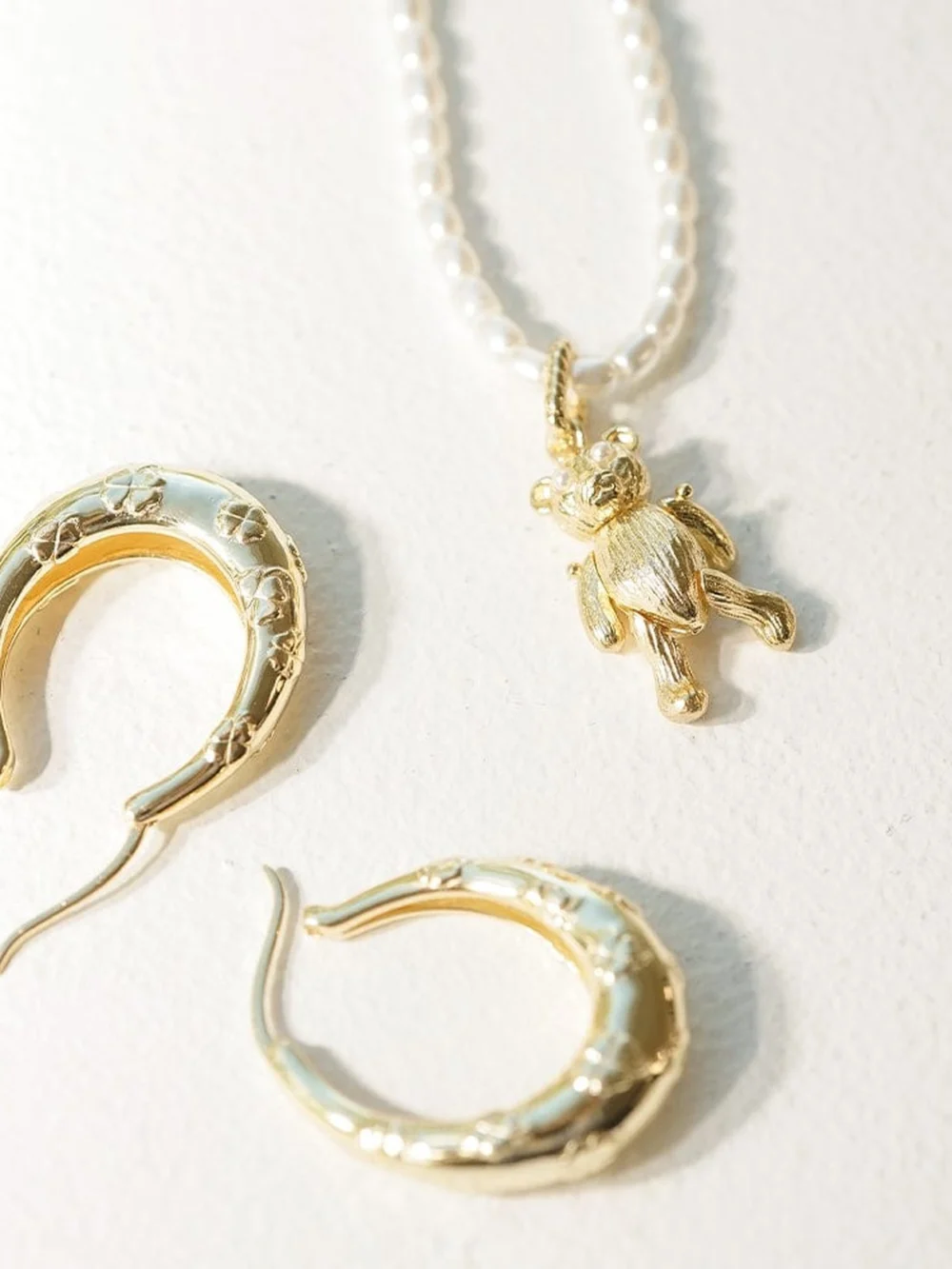 Daisy London Shrimps Lucky Horseshoe Hoop Earrings 18ct Gold Plate, view 5