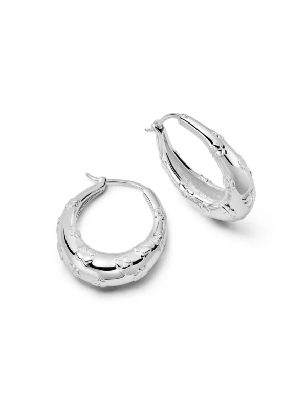 Daisy London Shrimps Lucky Horseshoe Hoop Earrings Sterling Silver