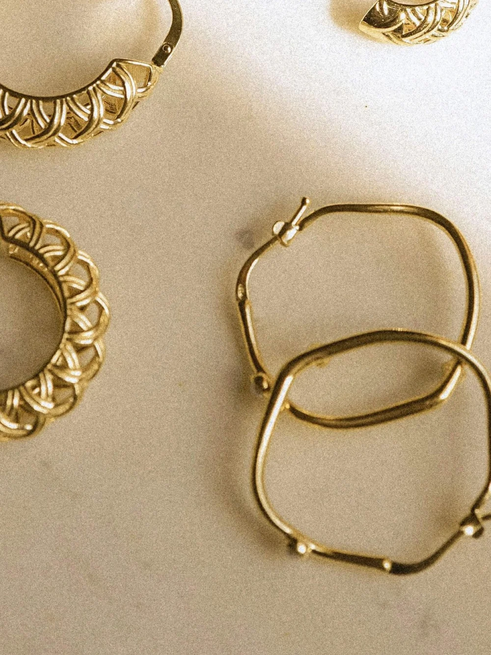 Daisy London Shrimps Organic Pearl Hoop Earrings 18ct Gold Plate, view 3
