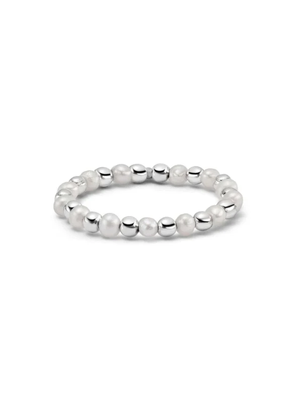 Daisy London Shrimps Pearl Beaded Ring Sterling Silver