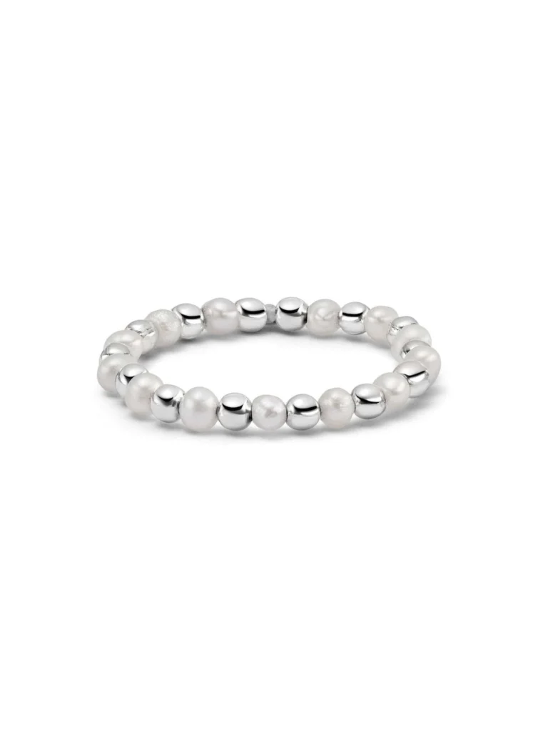 Daisy London Shrimps Pearl Beaded Ring Sterling Silver