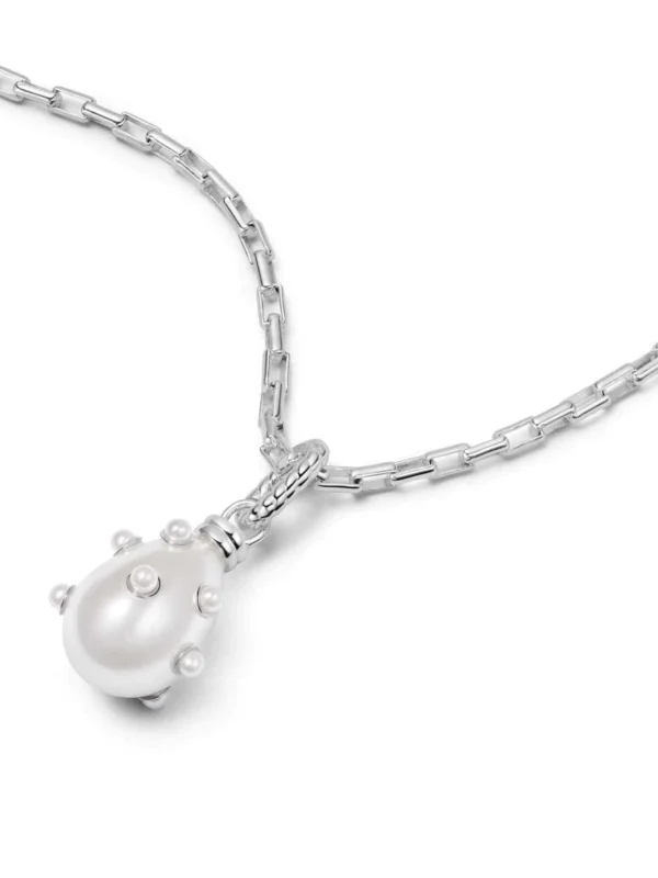 Daisy London Shrimps Pearl Charm Necklace Sterling Silver
