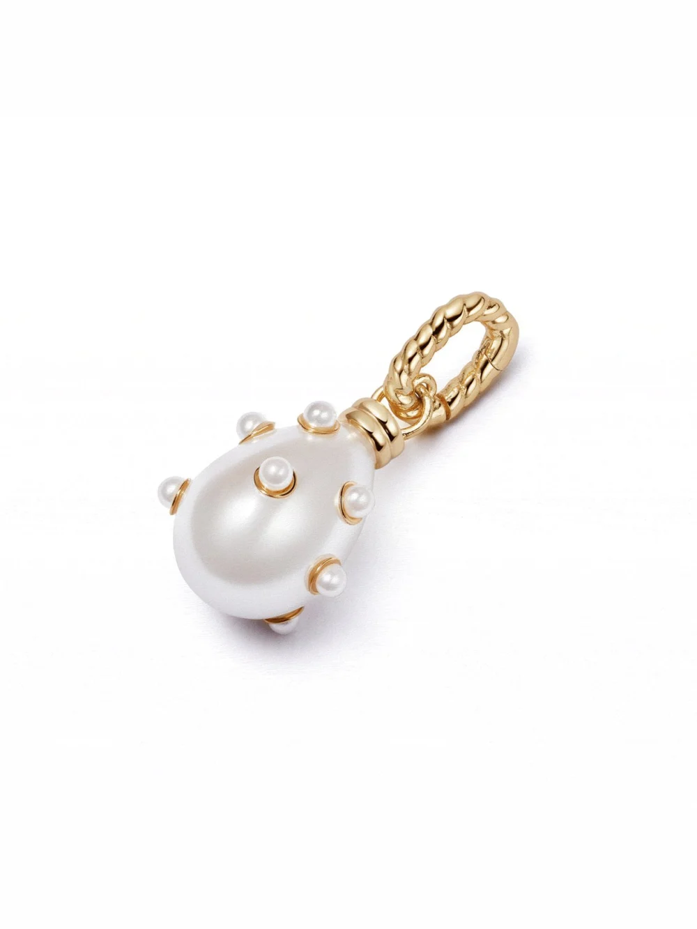 Daisy London Shrimps Pearl Charm Pendant 18ct Gold Plate