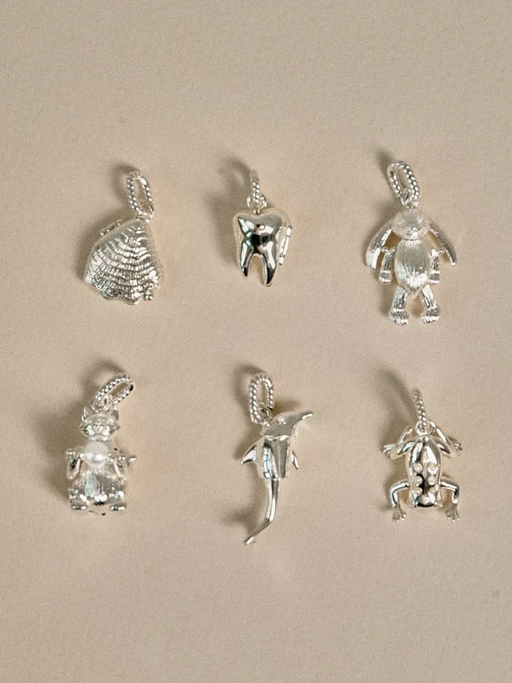 Daisy London Shrimps Shell Locket Charm Silver Plate, view 3