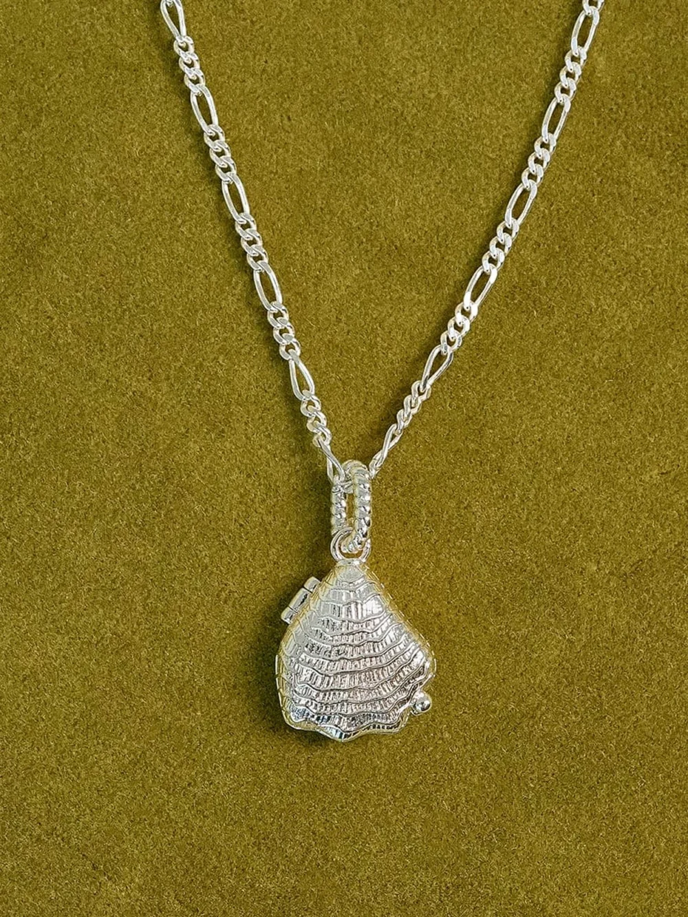 Daisy London Shrimps Shell Locket Charm Silver Plate, view 4