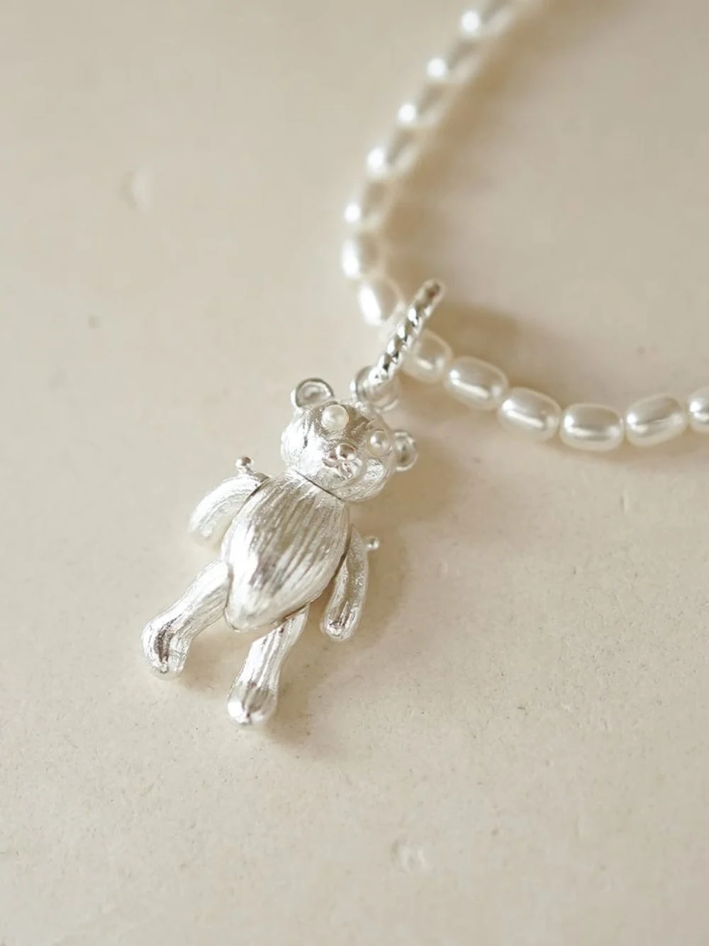 Daisy London Shrimps Teddy Bear Charm Sterling Silver, view 3