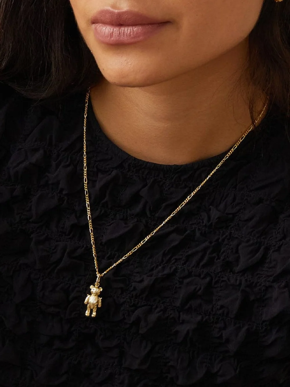Daisy London Shrimps Teddy Bear Necklace 18ct Gold Plate, view 2