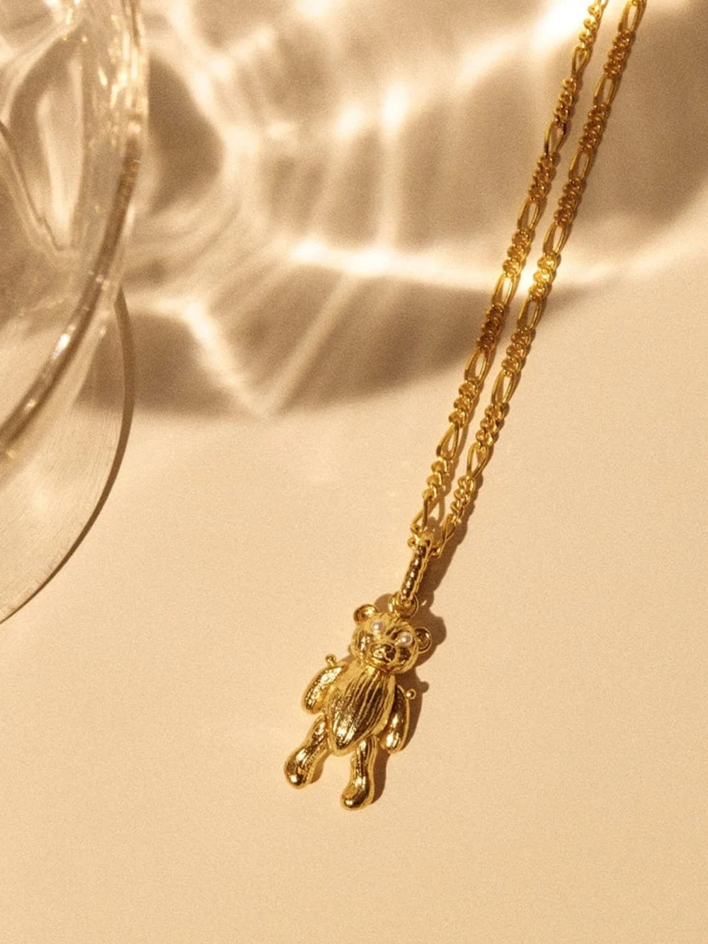 Daisy London Shrimps Teddy Bear Necklace 18ct Gold Plate, view 3