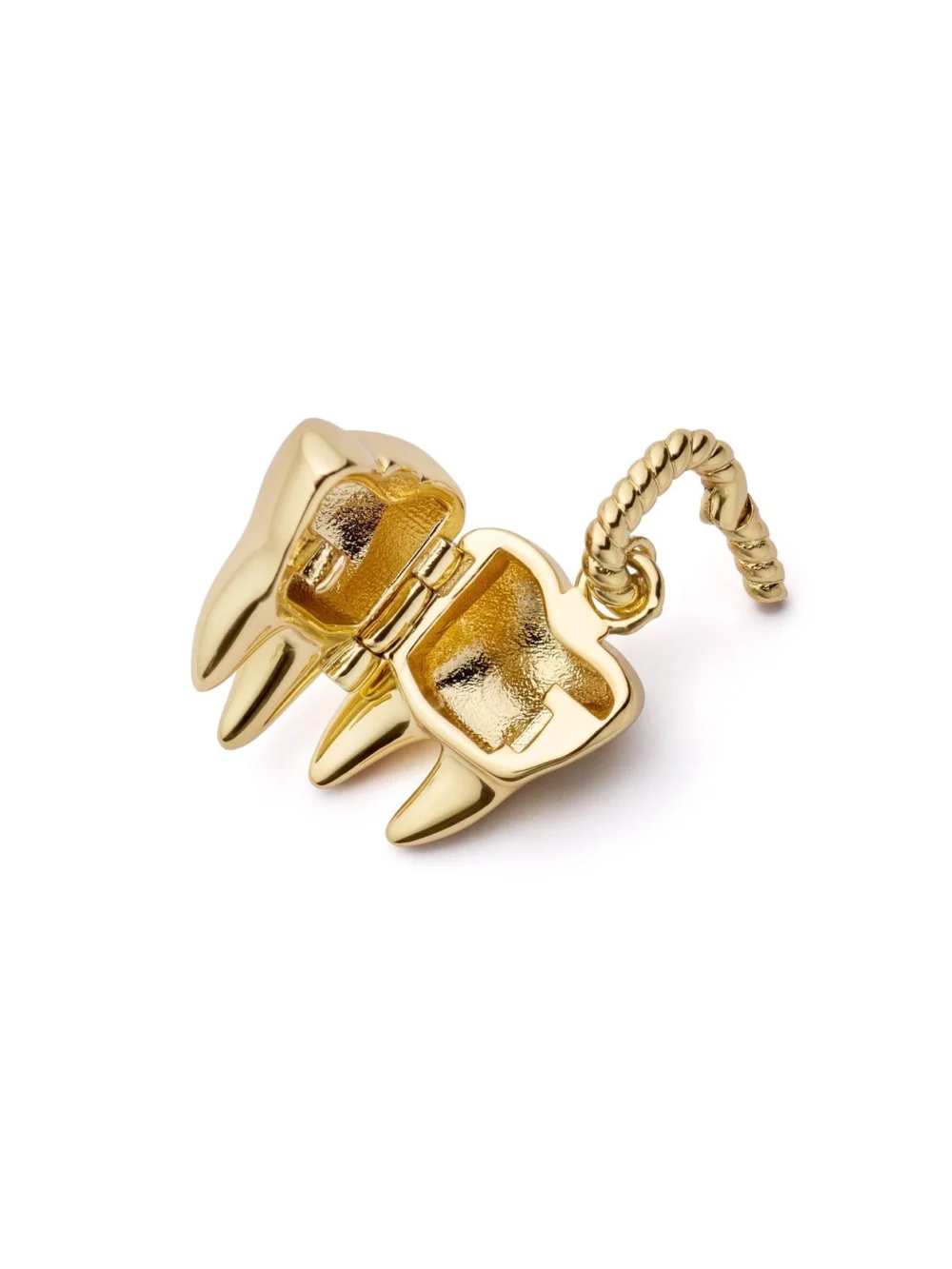 Daisy London Shrimps Tooth Locket Charm Necklace 18ct Gold Plate, view 3