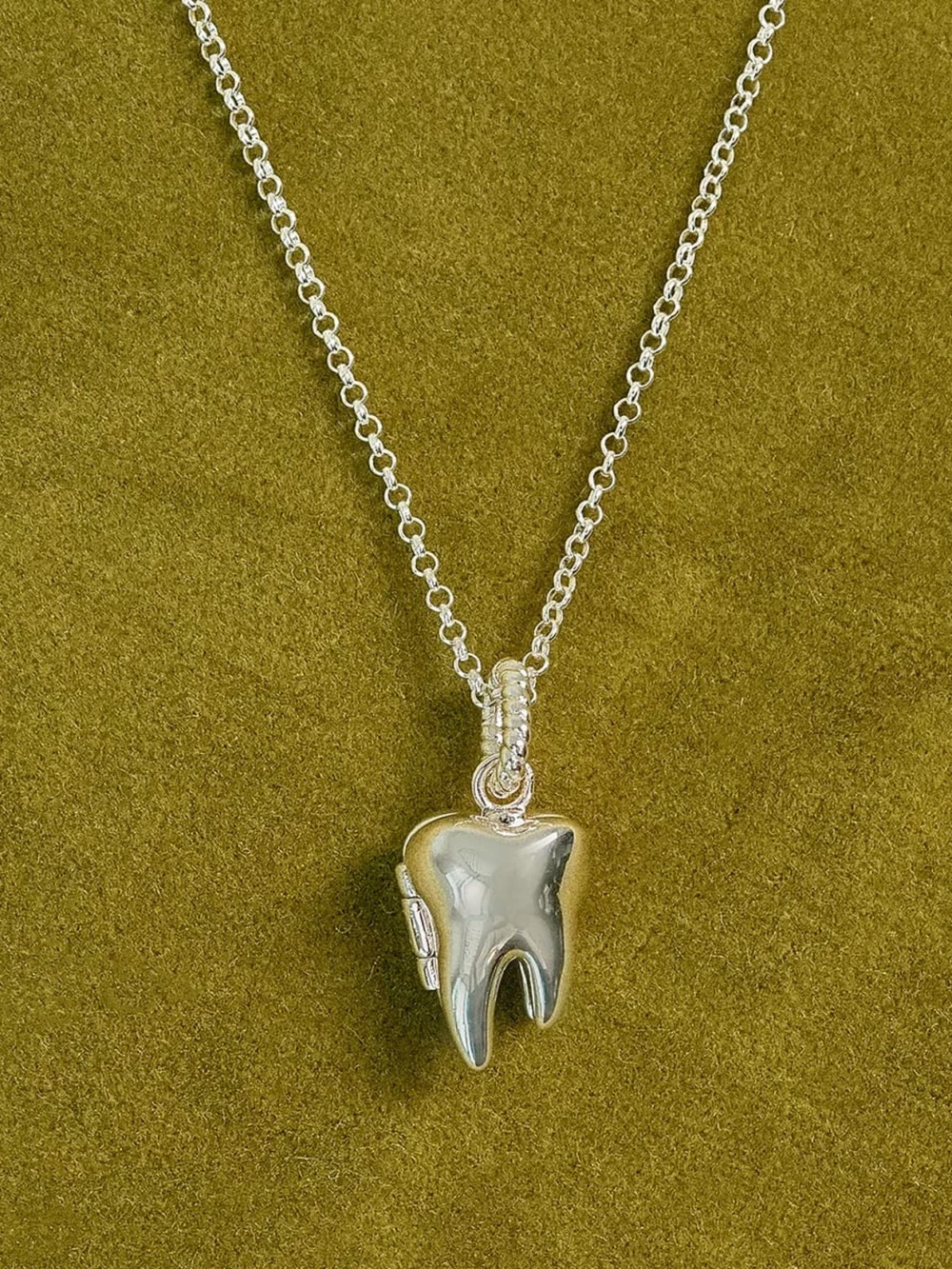 Daisy London Shrimps Tooth Locket Charm Silver Plate, view 4