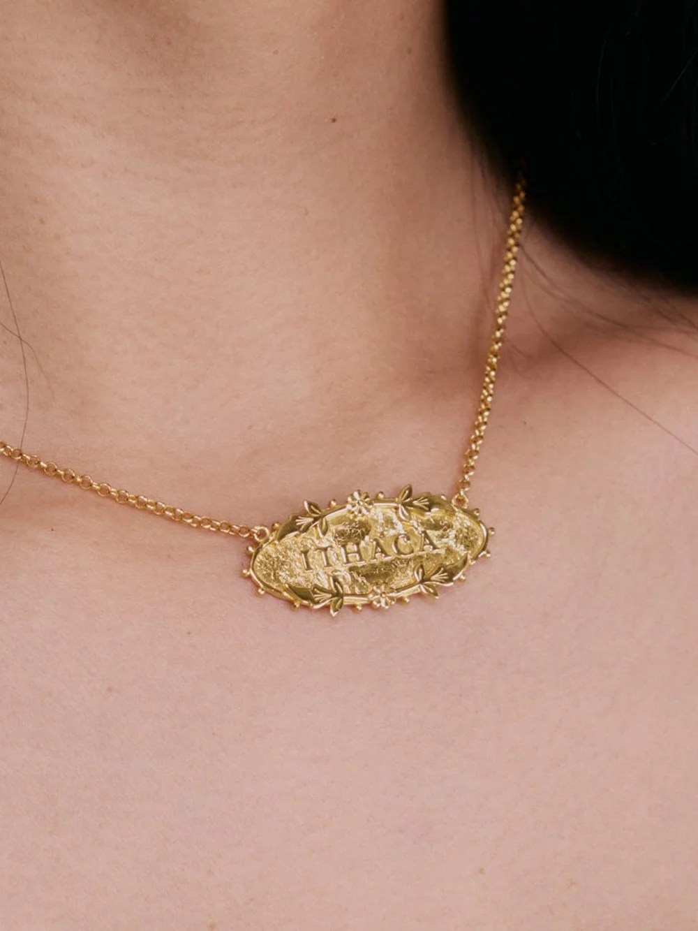 Daisy London Shrimps Wildflower Personalised Necklace 18ct Gold Plate, view 2