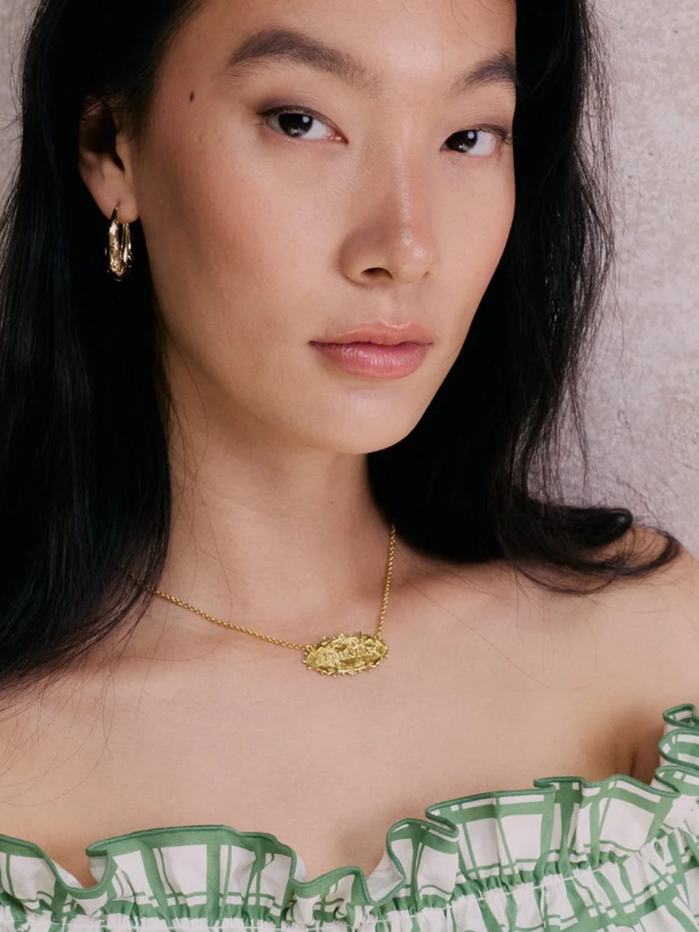 Daisy London Shrimps Wildflower Personalised Necklace 18ct Gold Plate, view 4