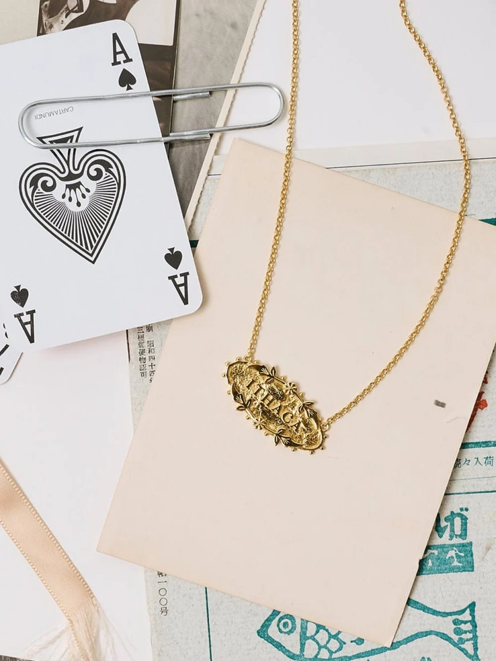 Daisy London Shrimps Wildflower Personalised Necklace 18ct Gold Plate, view 5