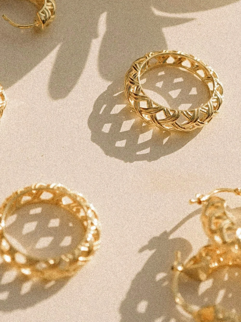 Daisy London Shrimps Woven Dome Ring 18ct Gold Plate, view 3