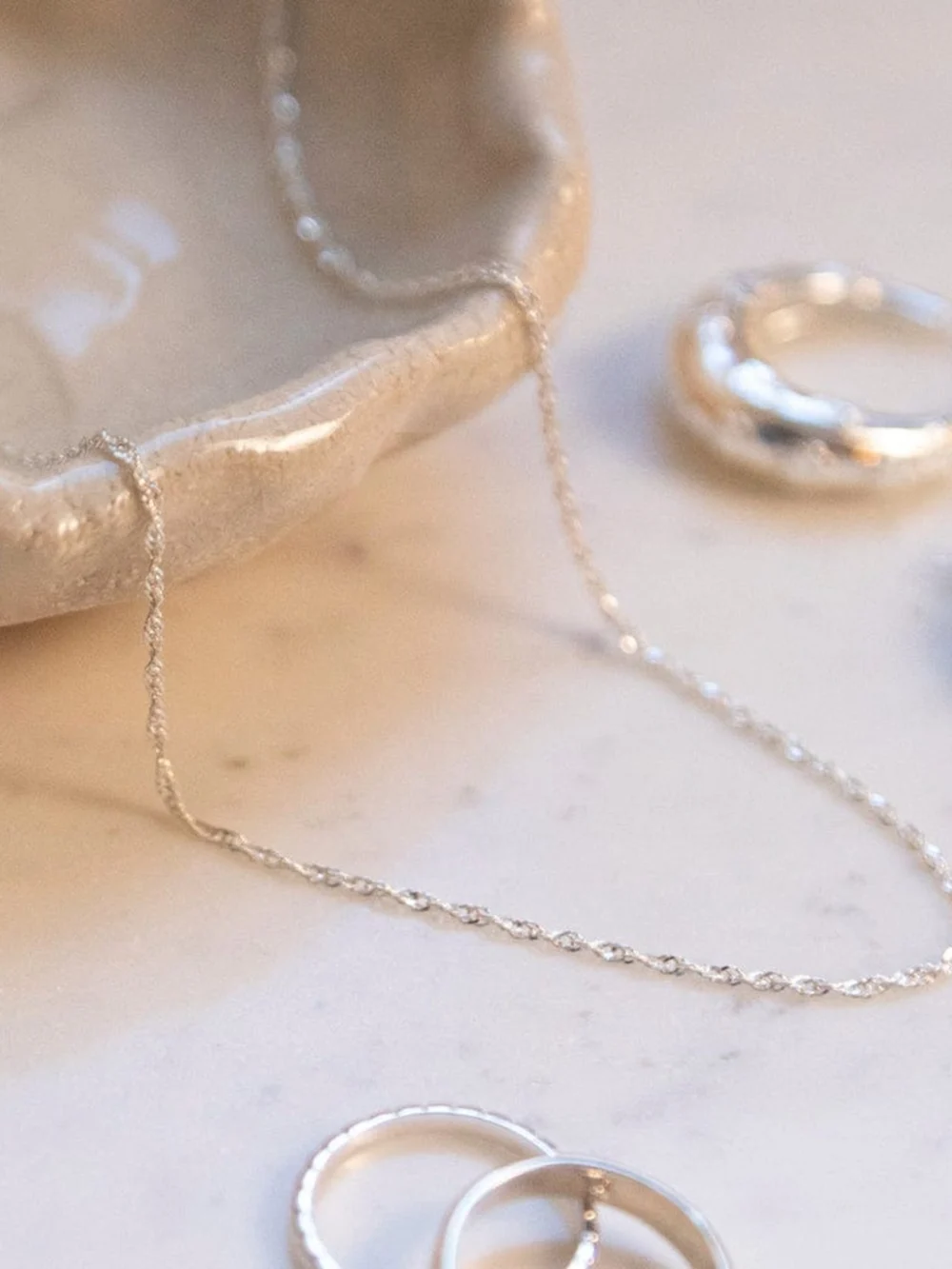 Daisy London Singapore Layering Chain Necklace Sterling Silver, view 2