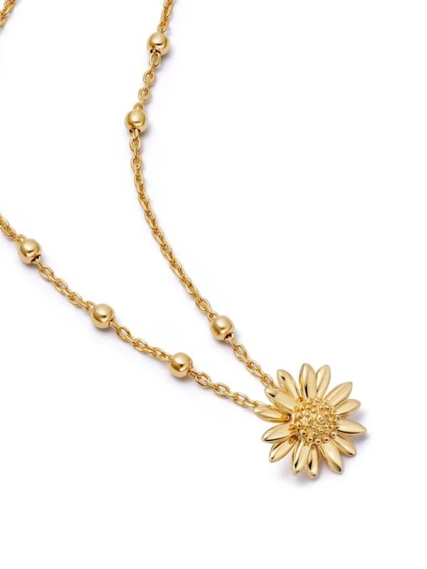 Daisy London Small English Daisy Necklace 18ct Gold Plate