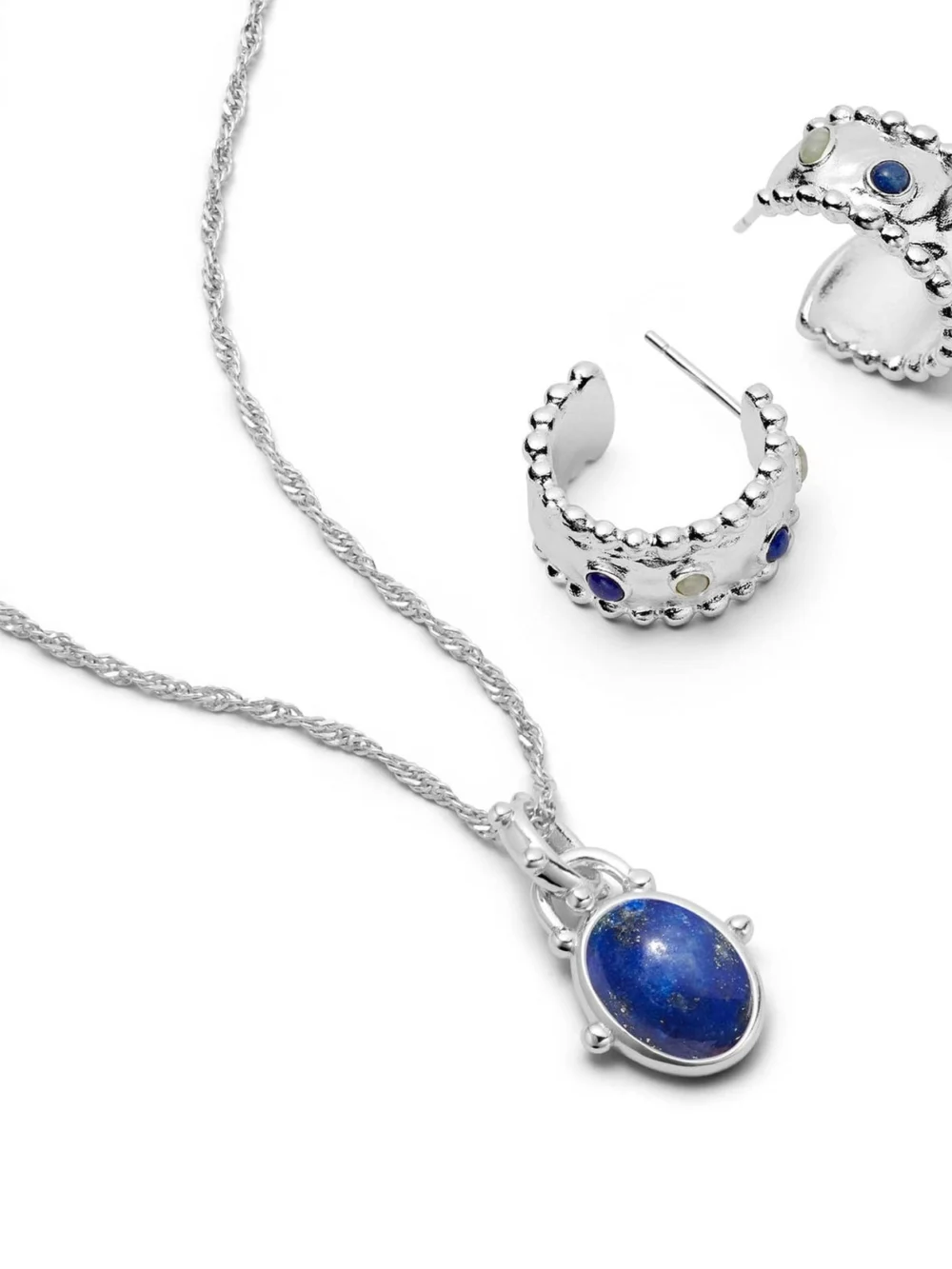 Daisy London Sol Lapis Layering Set Sterling Silver