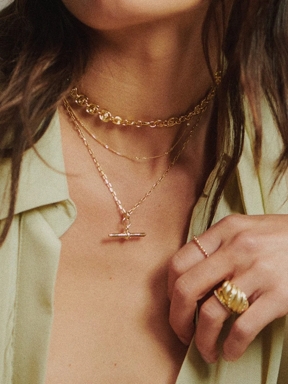 Daisy London Sol Necklace Layering Set 18ct Gold Plate, view 6