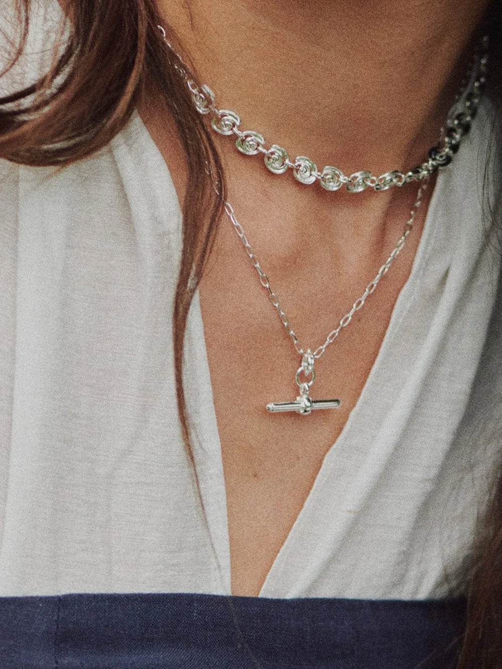 Daisy London Sol Necklace Layering Set Sterling Silver, view 2