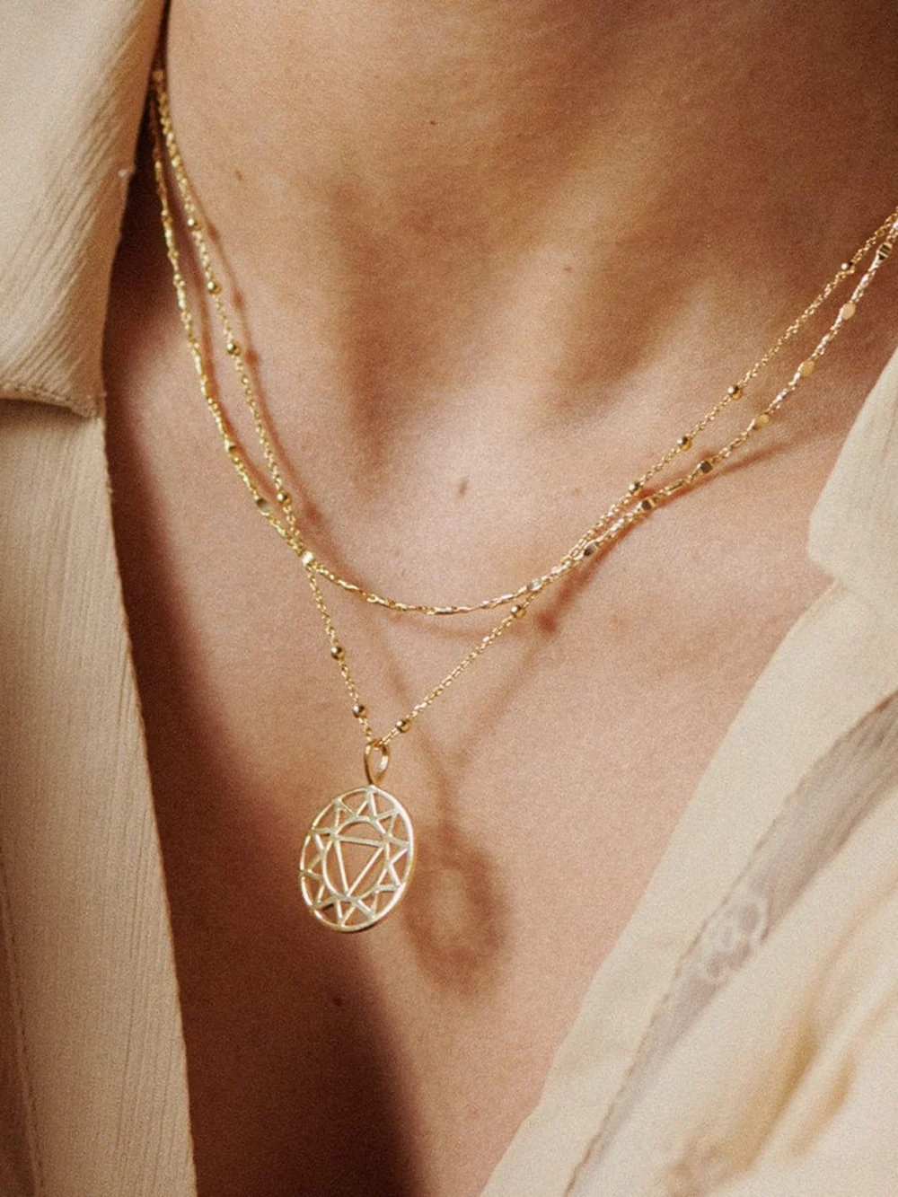 Daisy London Solar Plexus Chakra Necklace 18ct Gold Plate, view 2