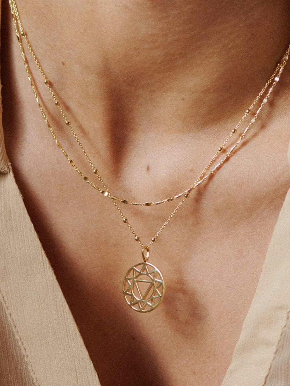 Daisy London Solar Plexus Chakra Necklace 18ct Gold Plate, view 3