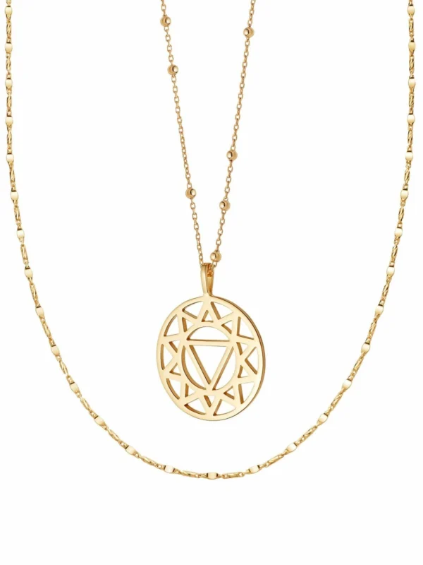 Daisy London Solar Plexus Necklace Layering Set 18ct Gold Plate