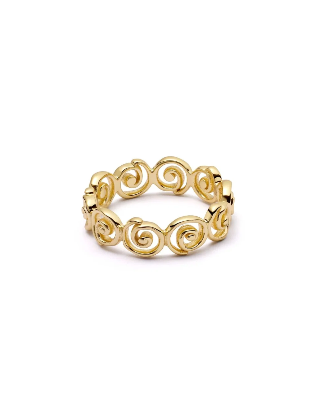 Daisy London Spiral Band Ring 18ct Gold Plate