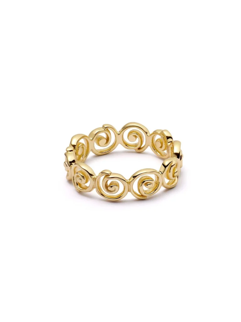 Daisy London Spiral Band Ring 18ct Gold Plate