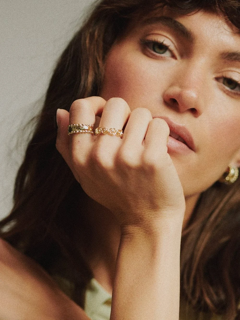 Daisy London Spiral Band Ring 18ct Gold Plate, view 2