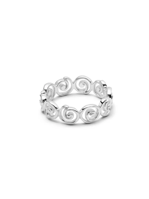 Daisy London Spiral Band Ring Sterling Silver