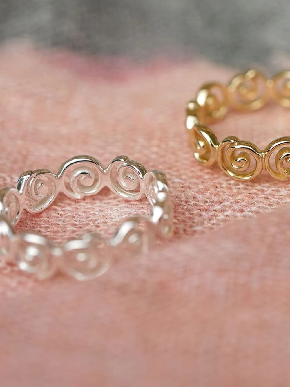 Daisy London Spiral Band Ring Sterling Silver, view 5