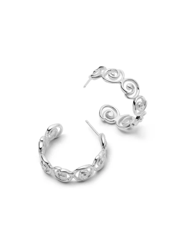 Daisy London Spiral Hoop Earrings Sterling Silver
