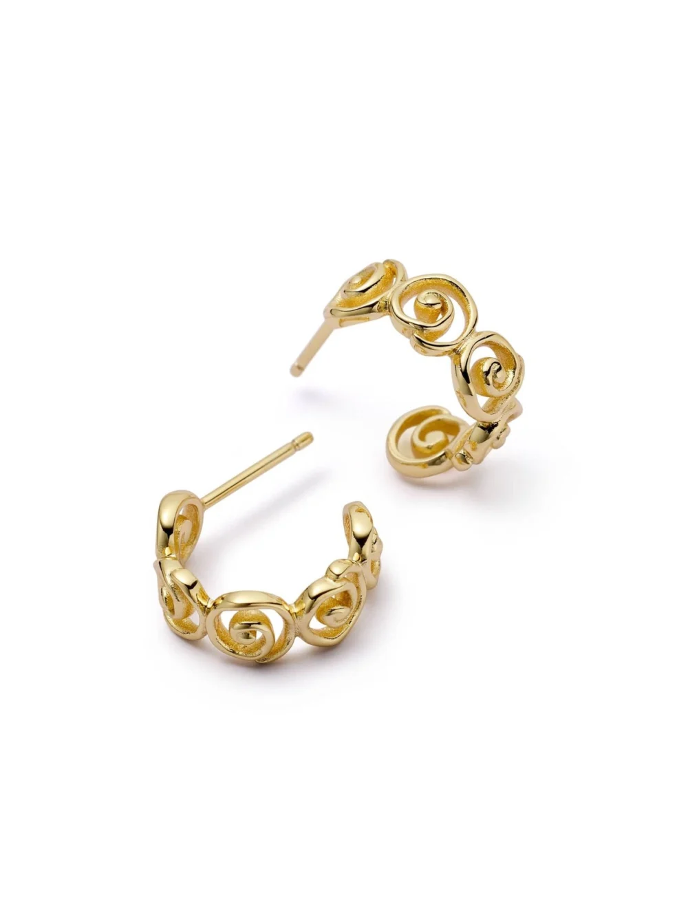 Daisy London Spiral Mini Hoop Earrings 18ct Gold Plate