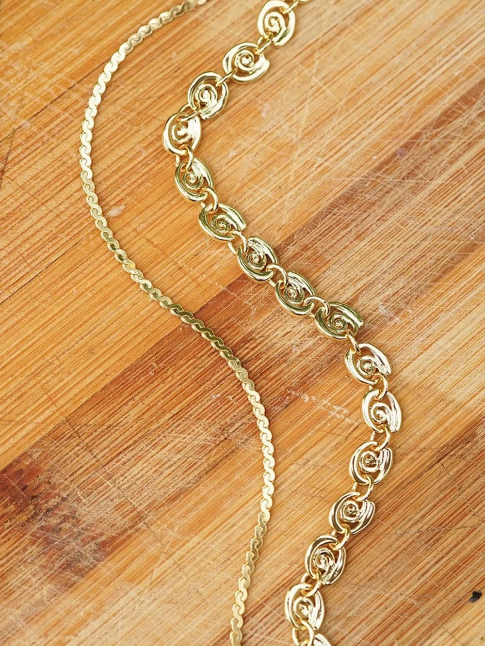 Daisy London Spiral Snake Chain Bracelet 18ct Gold Plate, view 5