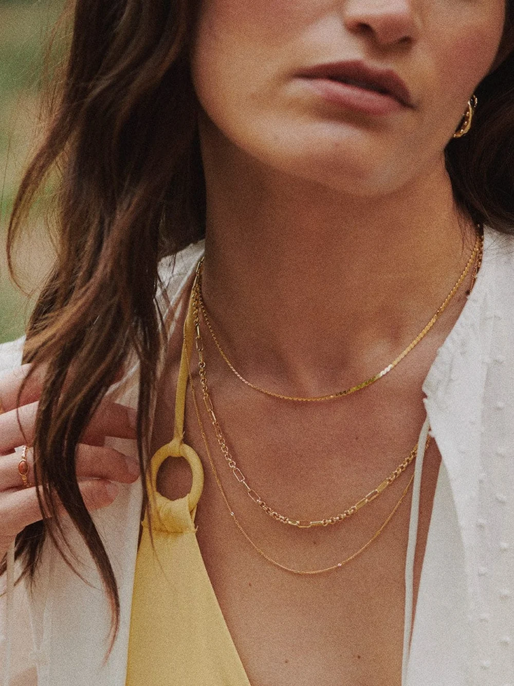 Daisy London Spiral Snake Chain Necklace 18ct Gold Plate, view 2