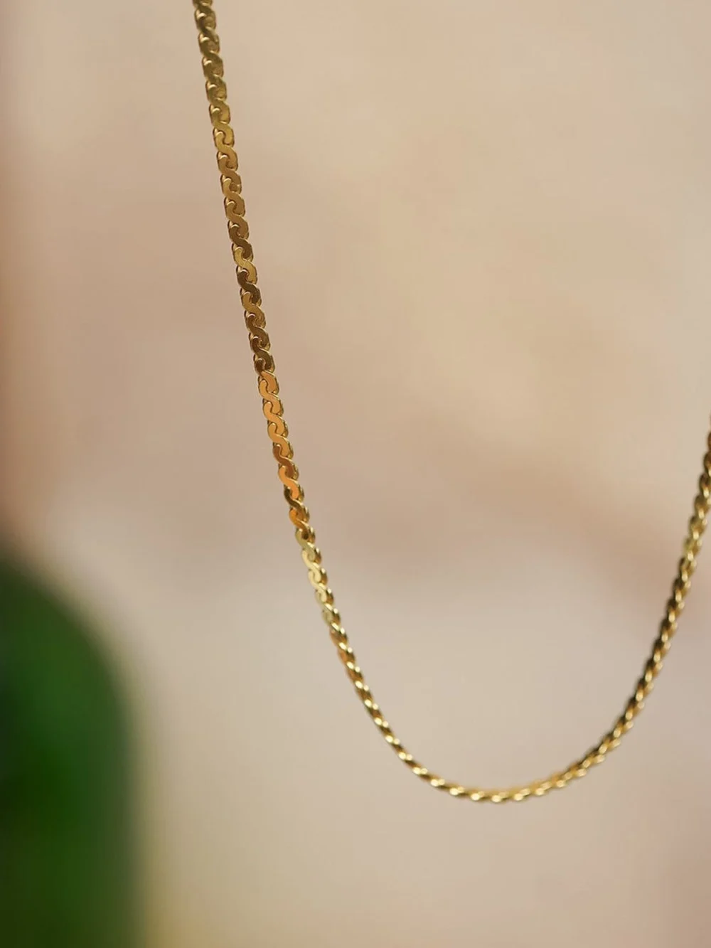 Daisy London Spiral Snake Chain Necklace 18ct Gold Plate, view 3