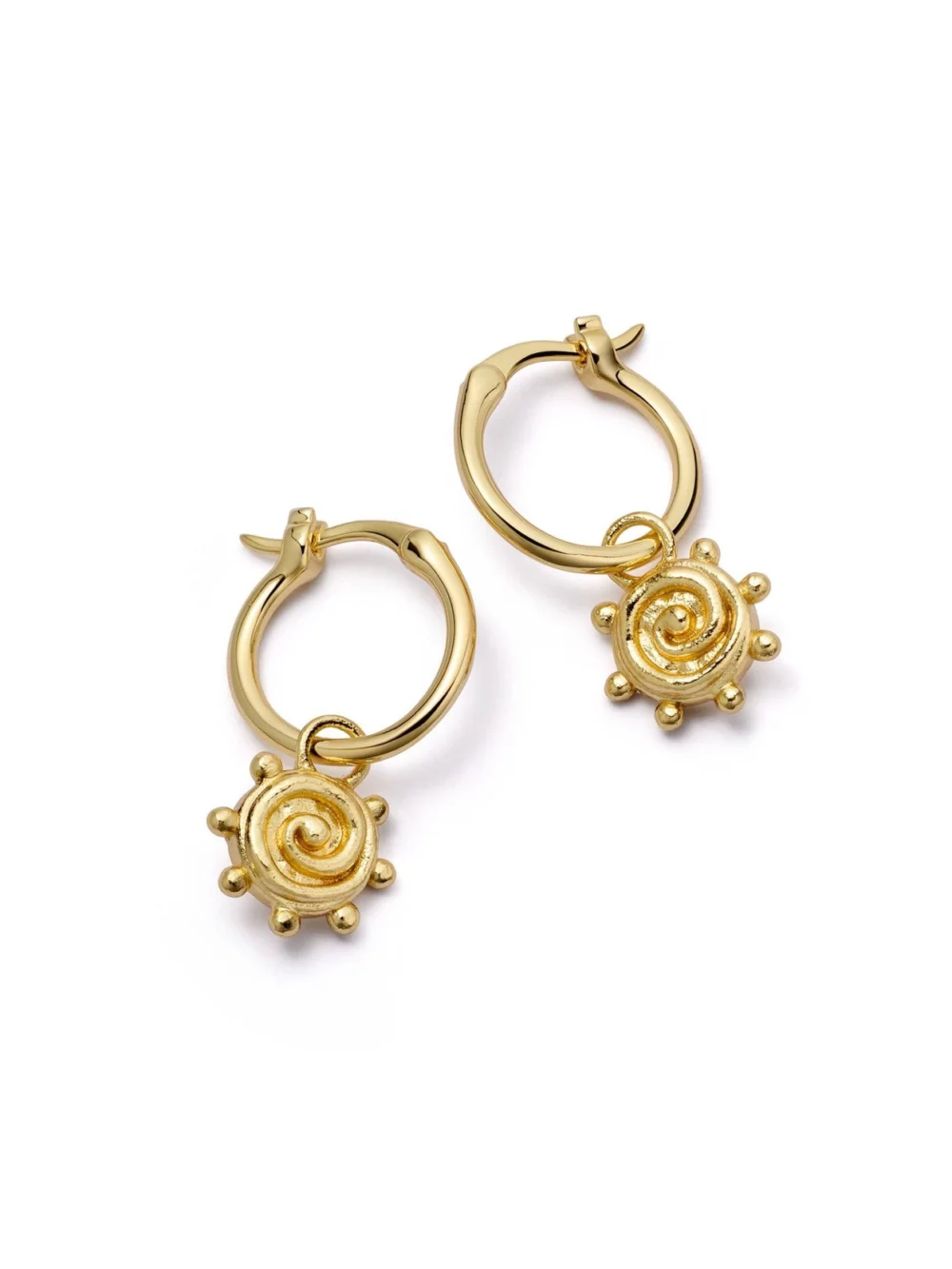 Daisy London Spiral Sun Charm Earrings 18ct Gold Plate