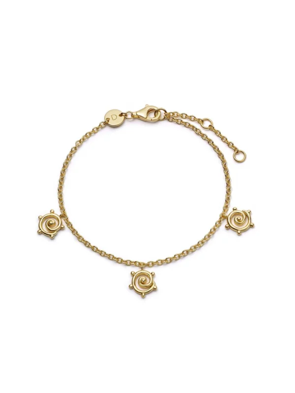 Daisy London Spiral Sun Drop Bracelet 18ct Gold Plate