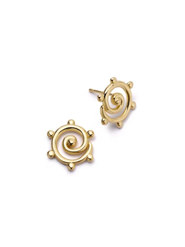 Daisy London Spiral Sun Maxi Stud Earrings 18ct Gold Plate